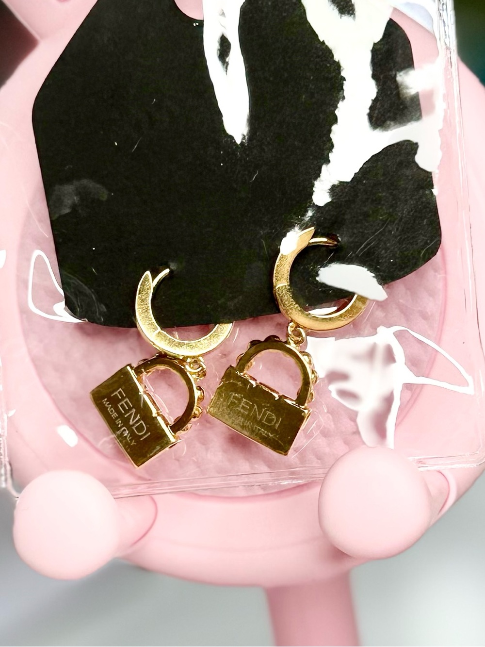 Fashion Copper Gold Heart Padlock Earrings